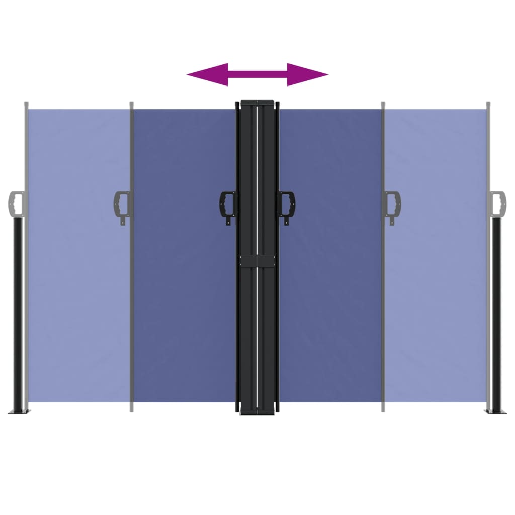 vidaXL Retractable Side Awning Blue 160x600 cm 5