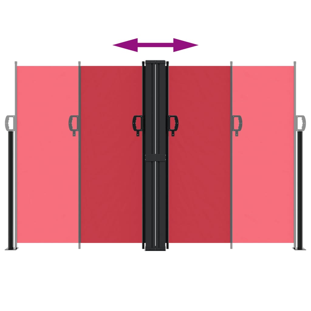 vidaXL Retractable Side Awning Red 160x600 cm 5