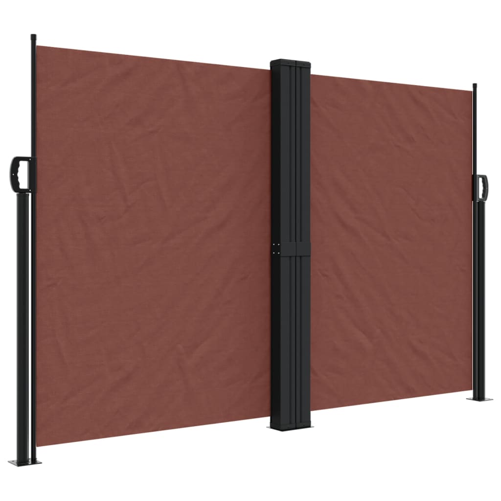 vidaXL Retractable Side Awning Brown 160x600 cm 2
