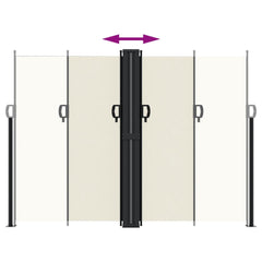 vidaXL Retractable Side Awning Cream 180x600 cm 5