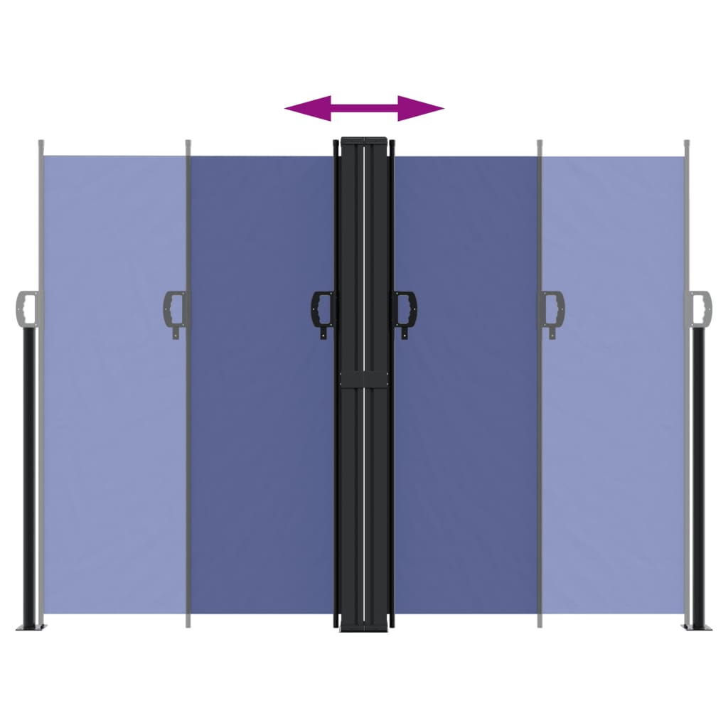 vidaXL Retractable Side Awning Blue 180x600 cm 5