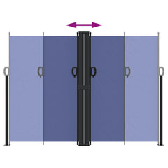 vidaXL Retractable Side Awning Blue 180x600 cm 5