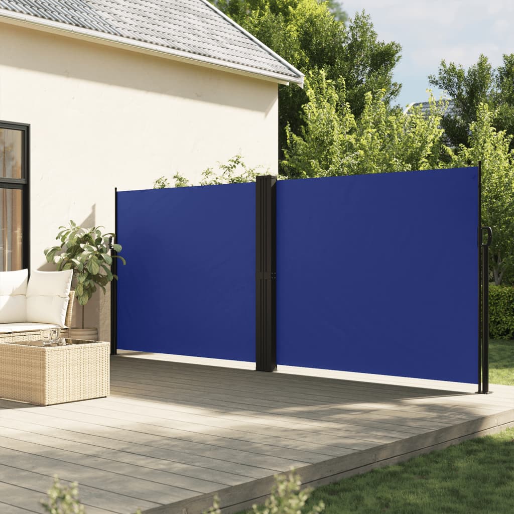 vidaXL Retractable Side Awning Blue 180x600 cm 1