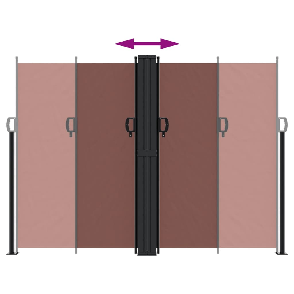 vidaXL Retractable Side Awning Brown 180x600 cm 5