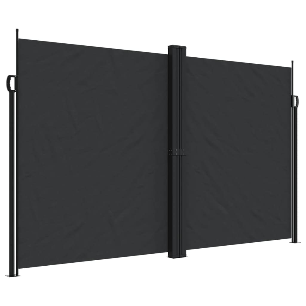 vidaXL Retractable Side Awning Black 200x600 cm 2