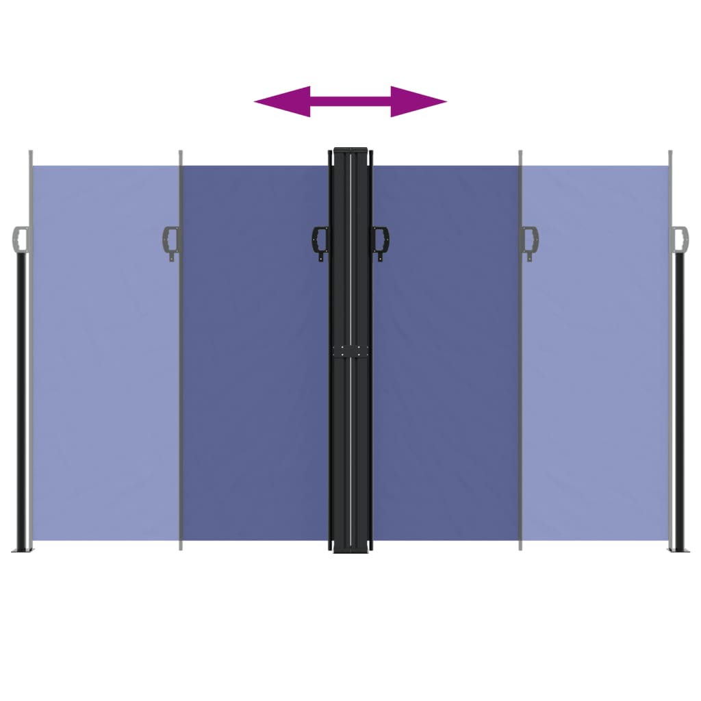 vidaXL Retractable Side Awning Blue 200x600 cm 5