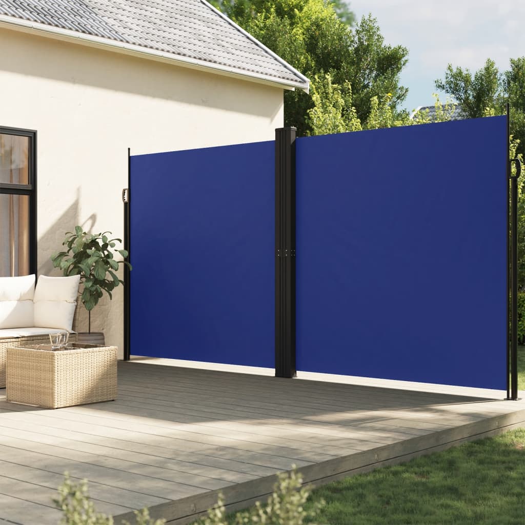 vidaXL Retractable Side Awning Blue 200x600 cm 1