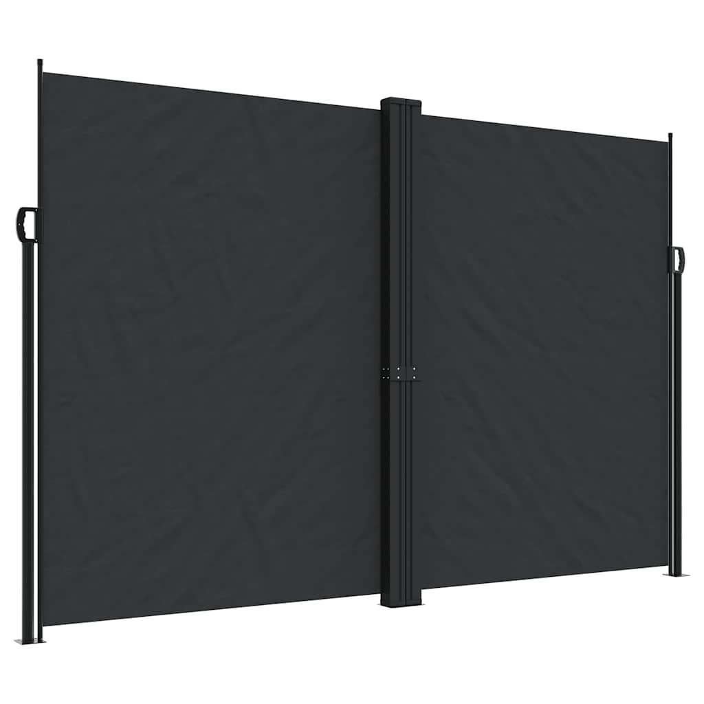 vidaXL Retractable Side Awning Black 220x600 cm 2