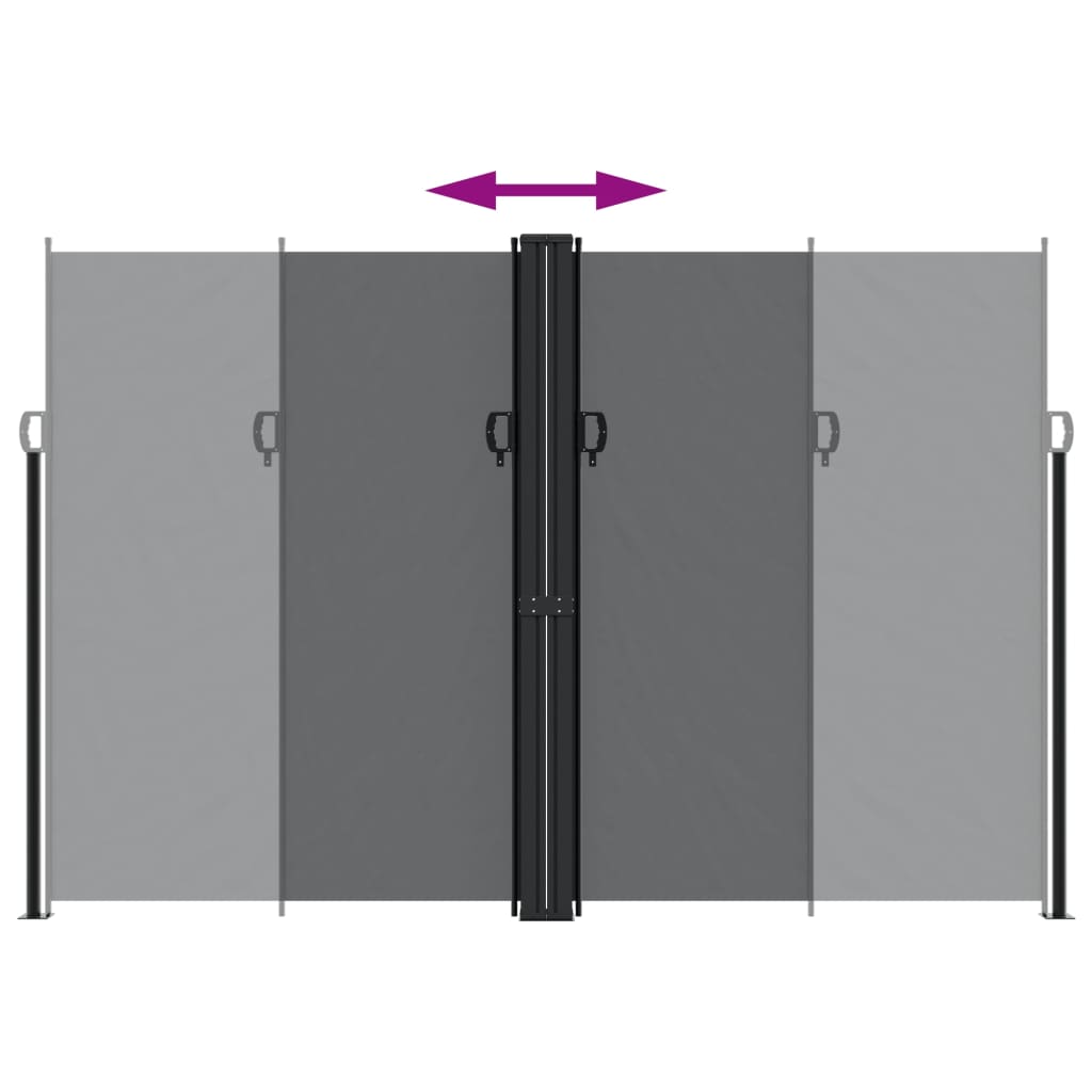 vidaXL Retractable Side Awning Black 220x600 cm 5