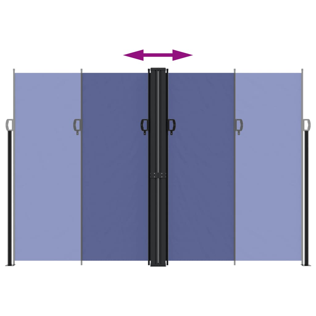 vidaXL Retractable Side Awning Blue 220x600 cm 5