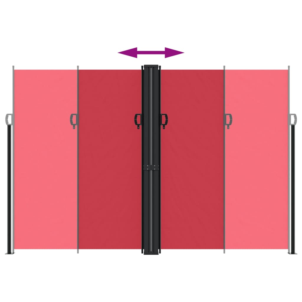 vidaXL Retractable Side Awning Red 220x600 cm 5