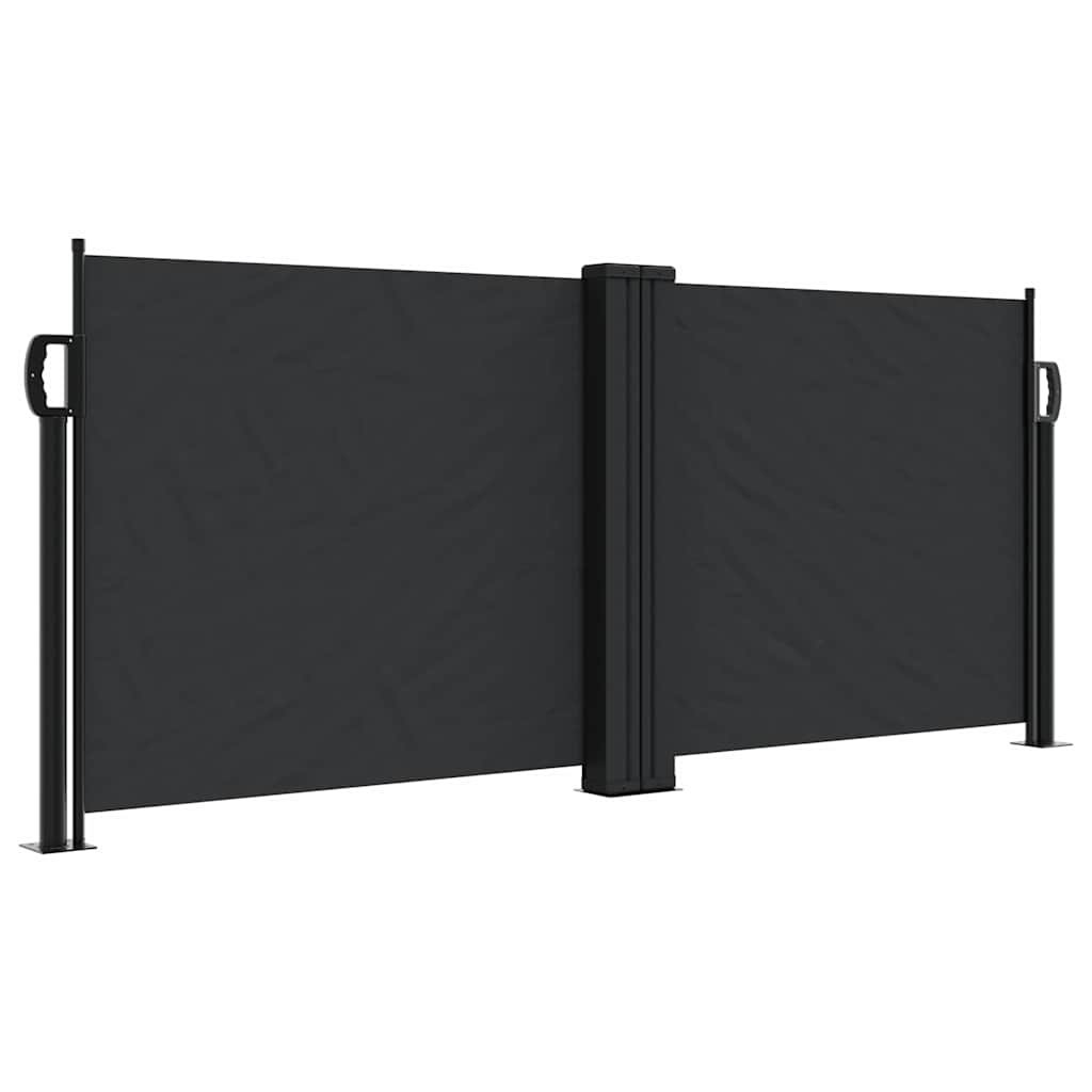 vidaXL Retractable Side Awning Black 100x1000 cm 2