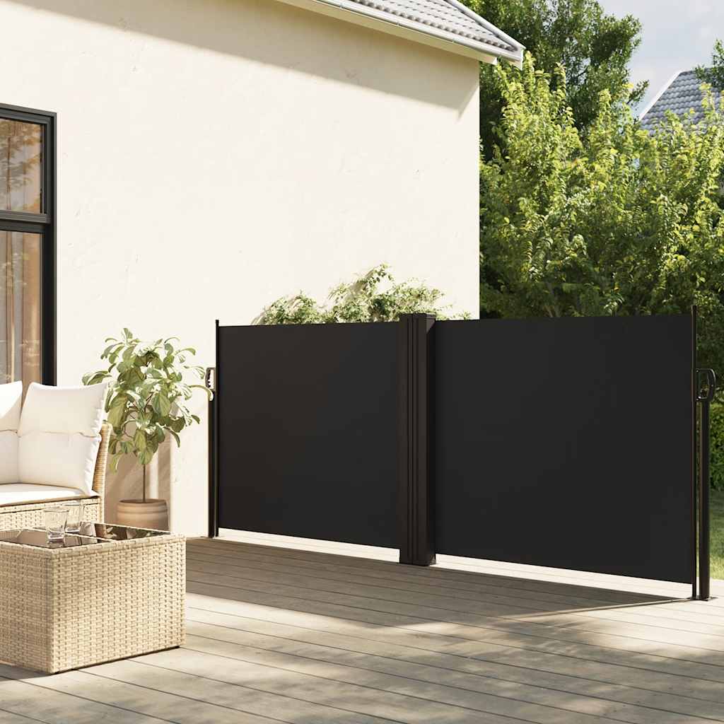 vidaXL Retractable Side Awning Black 100x1000 cm 1