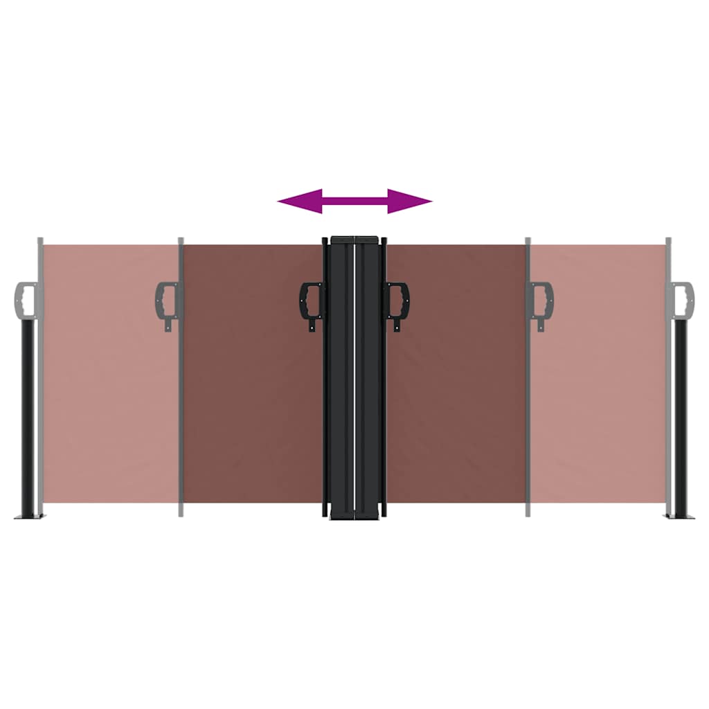 vidaXL Retractable Side Awning Brown 100x1000 cm 5