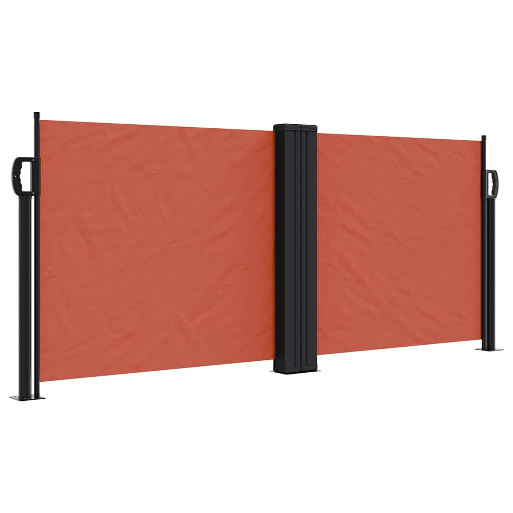 vidaXL Retractable Side Awning Terracotta 100x1000 cm 2