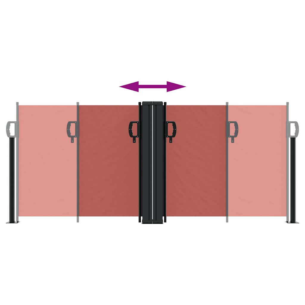 vidaXL Retractable Side Awning Terracotta 100x1000 cm 5