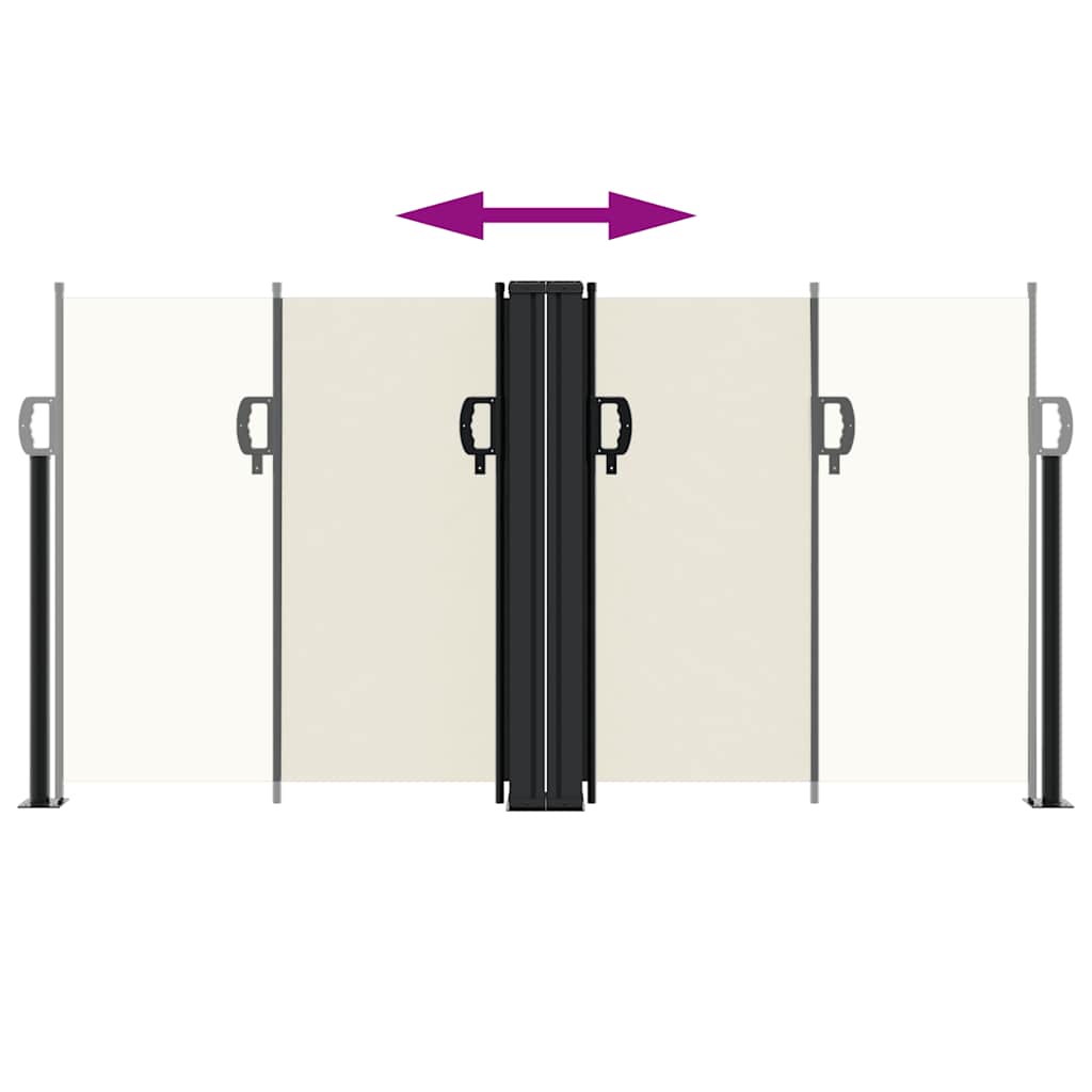 vidaXL Retractable Side Awning Cream 120x1000 cm 5