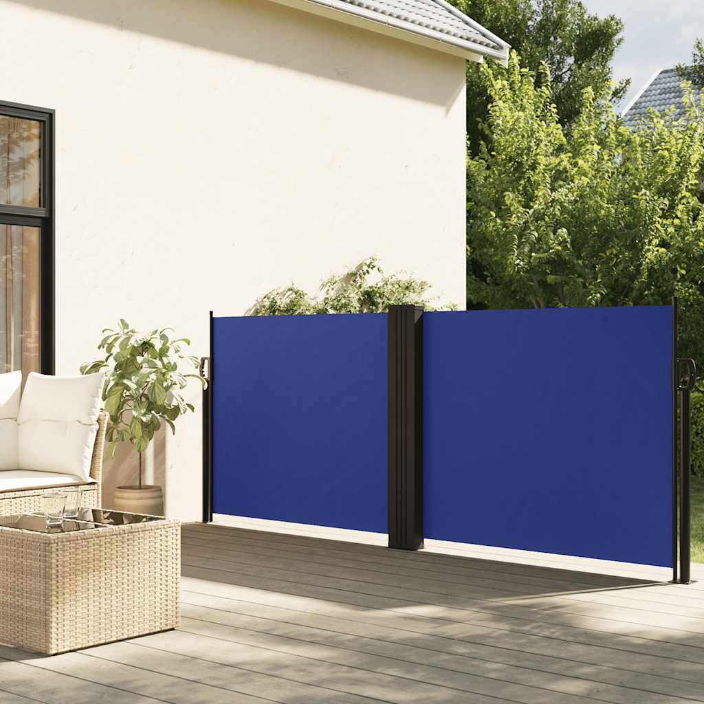 vidaXL Retractable Side Awning Blue 120x1000 cm 1