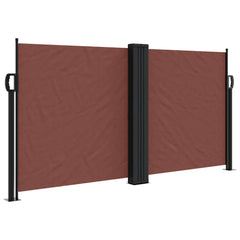 vidaXL Retractable Side Awning Brown 120x1000 cm 2