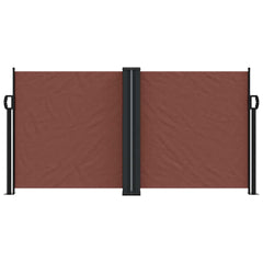 vidaXL Retractable Side Awning Brown 120x1000 cm 3