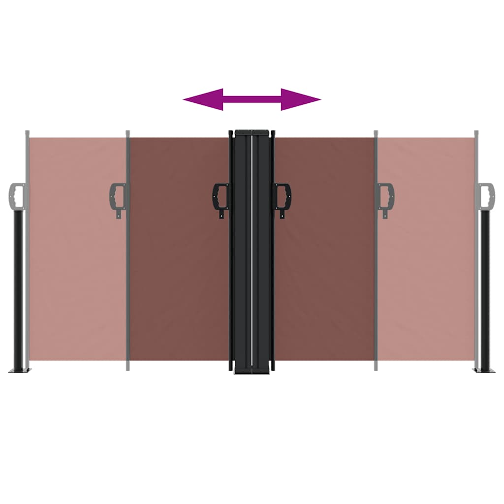 vidaXL Retractable Side Awning Brown 120x1000 cm 5