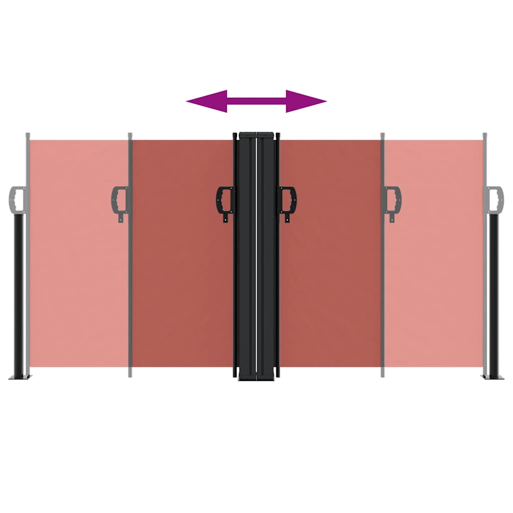 vidaXL Retractable Side Awning Terracotta 120x1000 cm 5