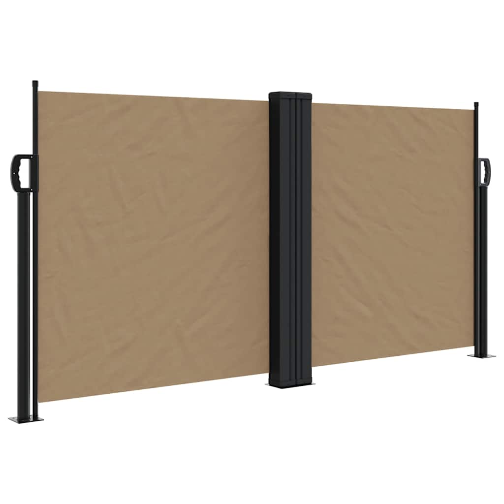 vidaXL Retractable Side Awning Taupe 120x1000 cm 2