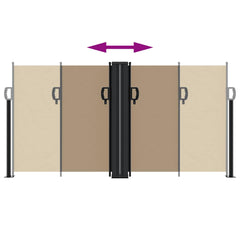vidaXL Retractable Side Awning Taupe 120x1000 cm 5