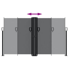 vidaXL Retractable Side Awning Black 140x1000 cm 5