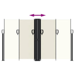 vidaXL Retractable Side Awning Cream 140x1000 cm 5