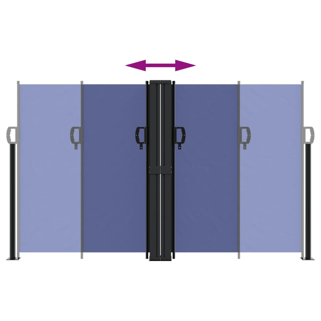 vidaXL Retractable Side Awning Blue 140x1000 cm 5
