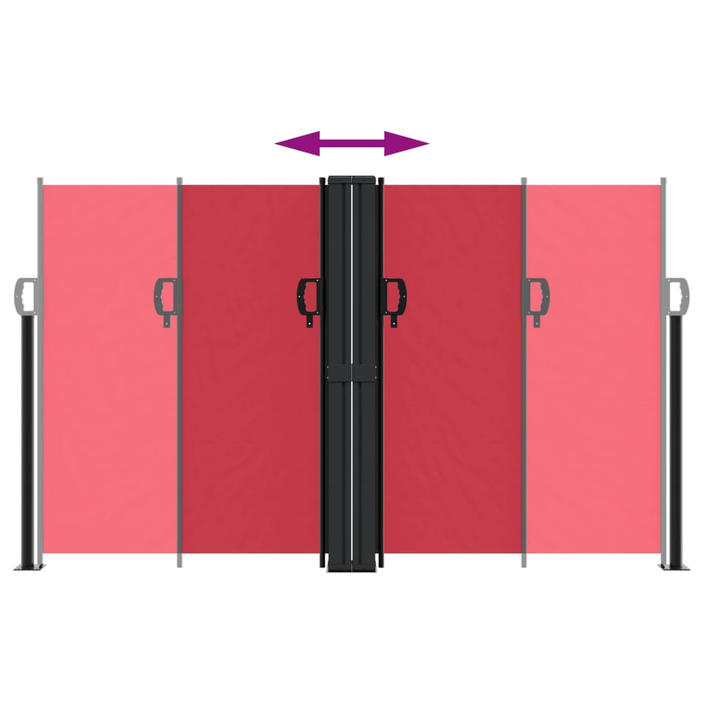 vidaXL Retractable Side Awning Red 140x1000 cm 5