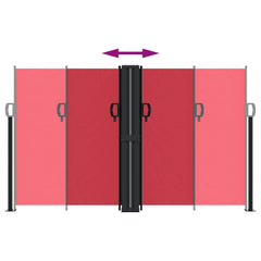 vidaXL Retractable Side Awning Red 140x1000 cm 5