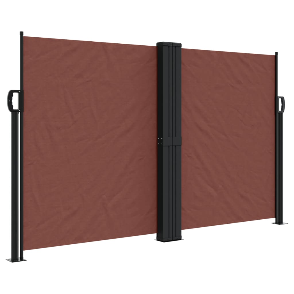 vidaXL Retractable Side Awning Brown 140x1000 cm 2
