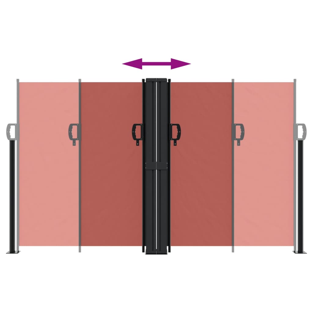 vidaXL Retractable Side Awning Terracotta 140x1000 cm 5