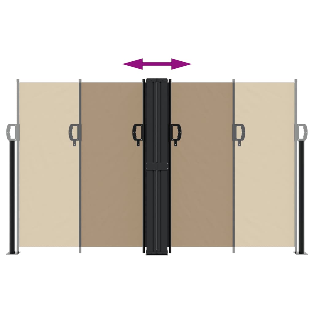 vidaXL Retractable Side Awning Taupe 140x1000 cm 5
