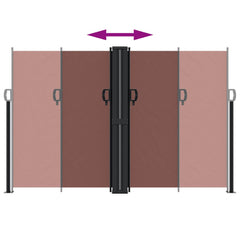 vidaXL Retractable Side Awning Brown 160x1000 cm 5