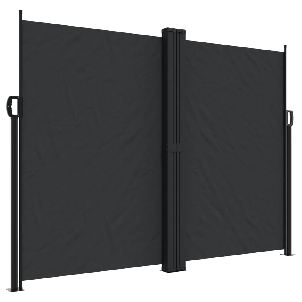 vidaXL Retractable Side Awning Black 180x1000 cm 2
