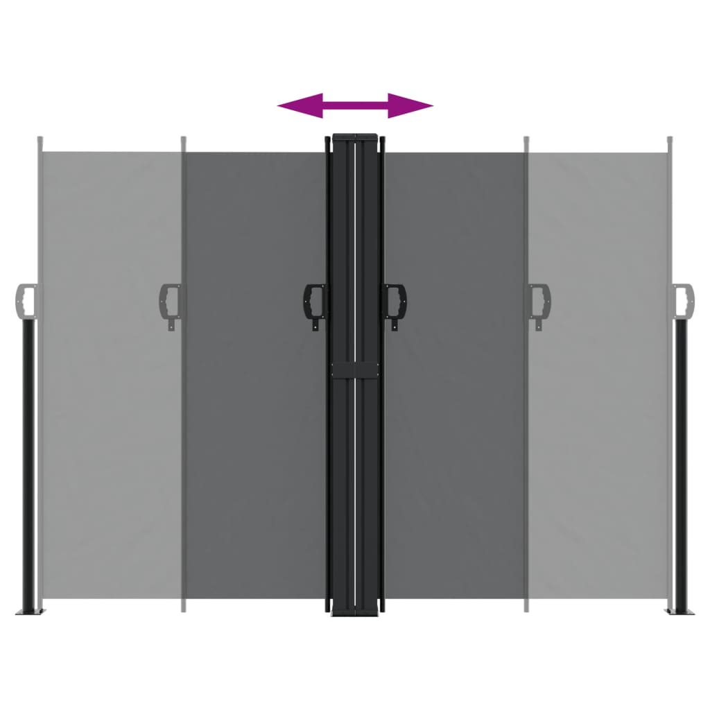 vidaXL Retractable Side Awning Black 180x1000 cm 5