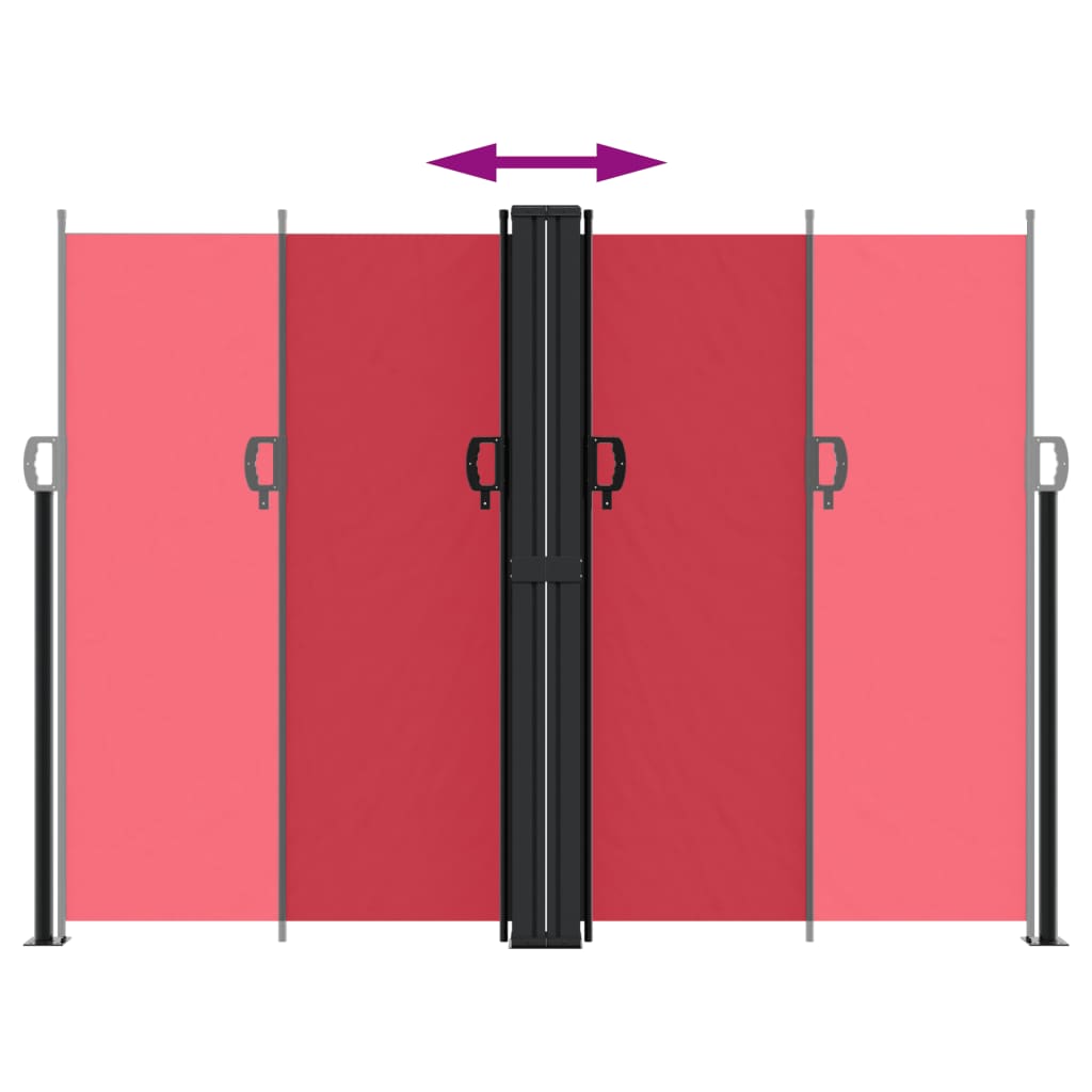 vidaXL Retractable Side Awning Red 180x1000 cm 5