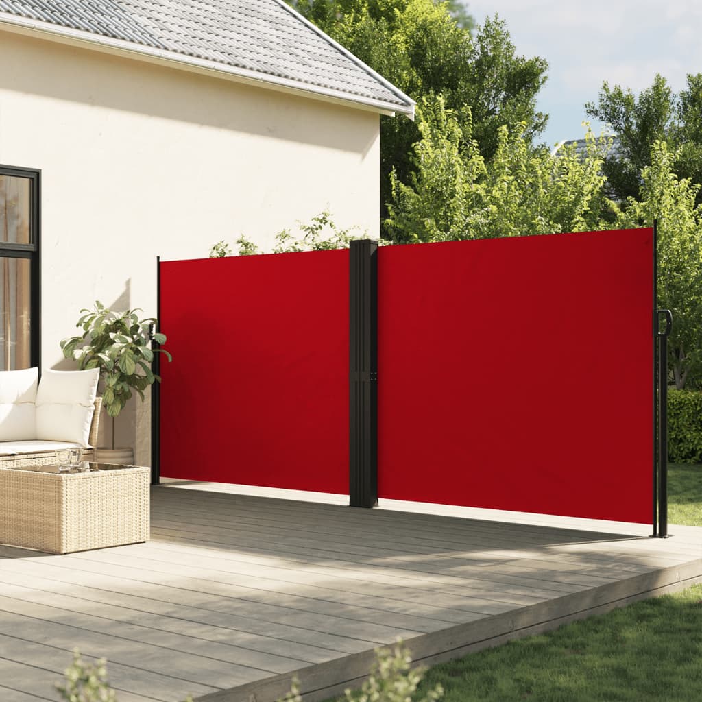 vidaXL Retractable Side Awning Red 180x1000 cm 1