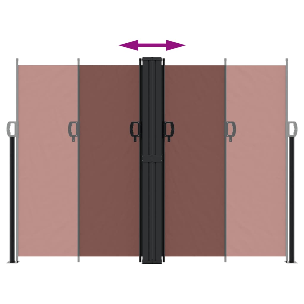 vidaXL Retractable Side Awning Brown 180x1000 cm 5