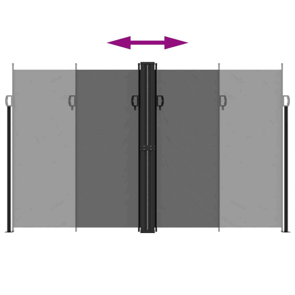 vidaXL Retractable Side Awning Black 200x1000 cm 5
