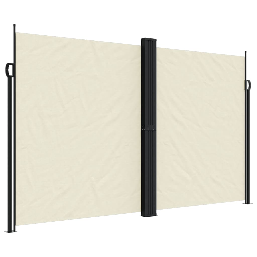 vidaXL Retractable Side Awning Cream 200x1000 cm 2