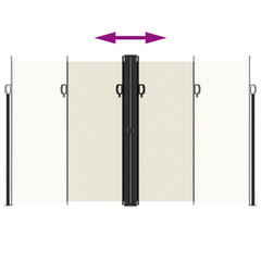 vidaXL Retractable Side Awning Cream 200x1000 cm 5