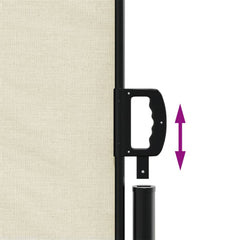 vidaXL Retractable Side Awning Cream 200x1000 cm 6