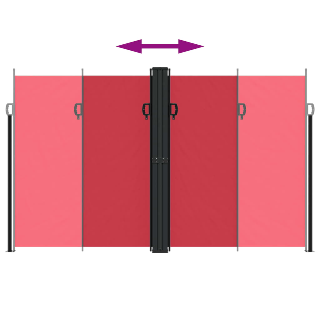 vidaXL Retractable Side Awning Red 200x1000 cm 5