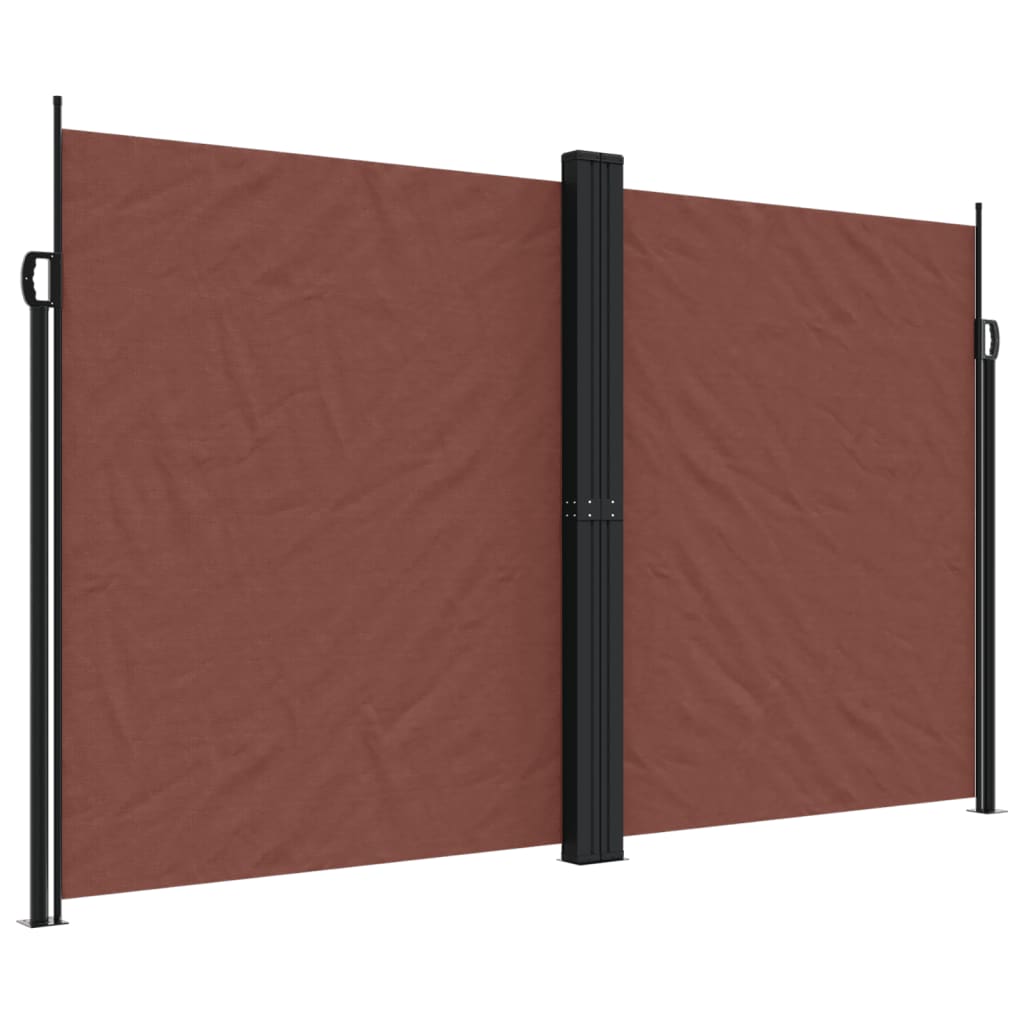 vidaXL Retractable Side Awning Brown 200x1000 cm 2