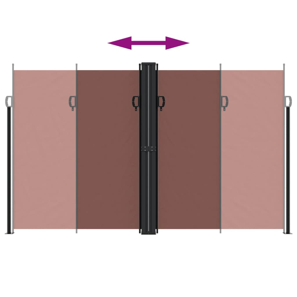vidaXL Retractable Side Awning Brown 200x1000 cm 5