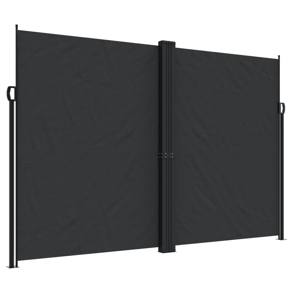 vidaXL Retractable Side Awning Black 220x1000 cm 2